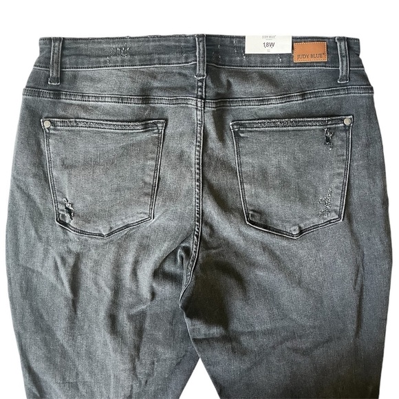 NEW WITH TAGS Judy Blue Black Buffalo Plaid Patch Skinny SIZE 18W - Picture 16 of 16